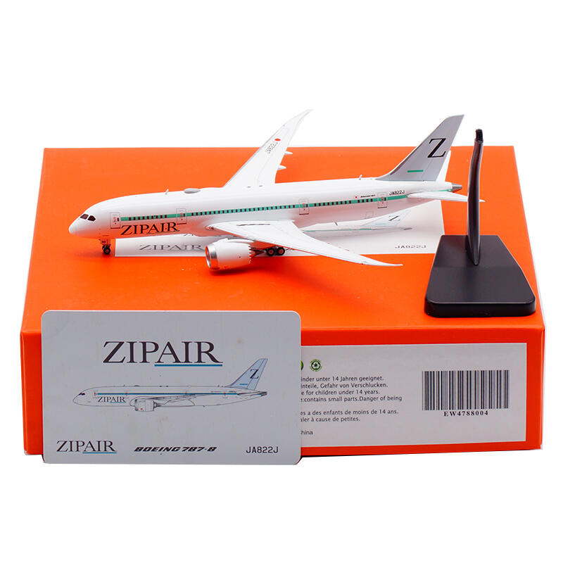 緣來】:1:400 日航Zip Air B787-8 JA822J 客機模型EW4788004 合金 
