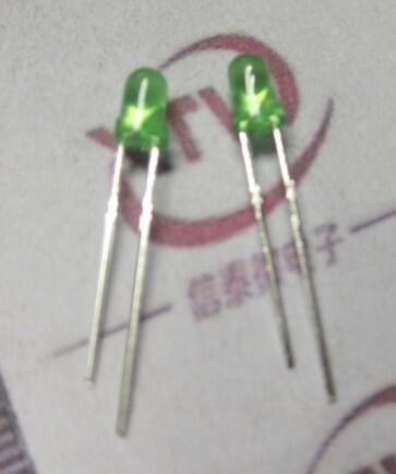 【緣來】發光管LED 3MM 綠色 綠發綠 綠色燈體 長腳 （高亮）一包1000個