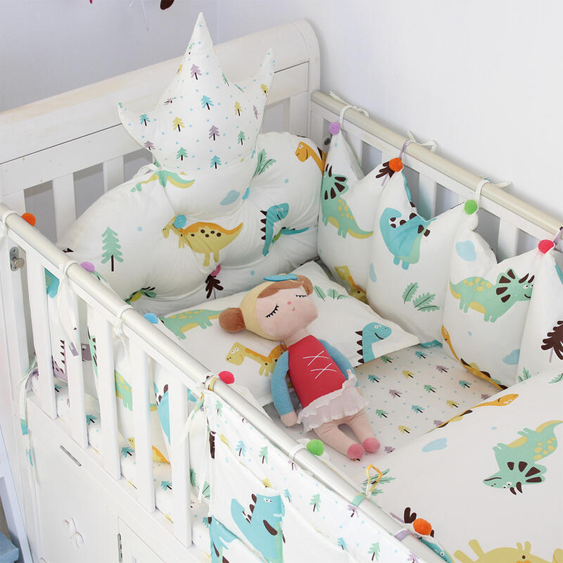 【HABABY】嬰兒床專用-4件套組(適用 長x寬120cmx60cm嬰兒床型 嬰兒床床包)