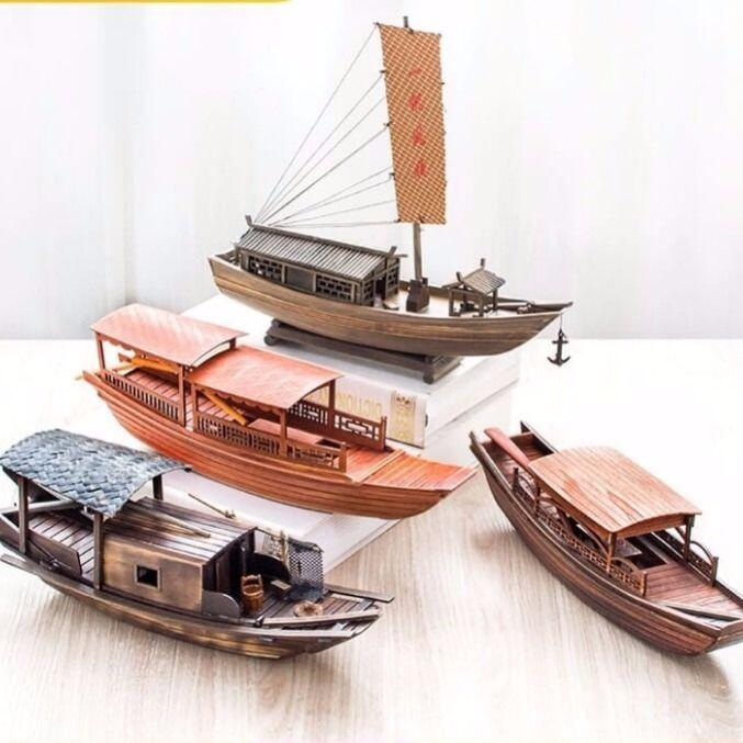 請湊滿500元】奧雅迪佳帆船小船模型手工木制模型船模漁船紹興烏篷船 