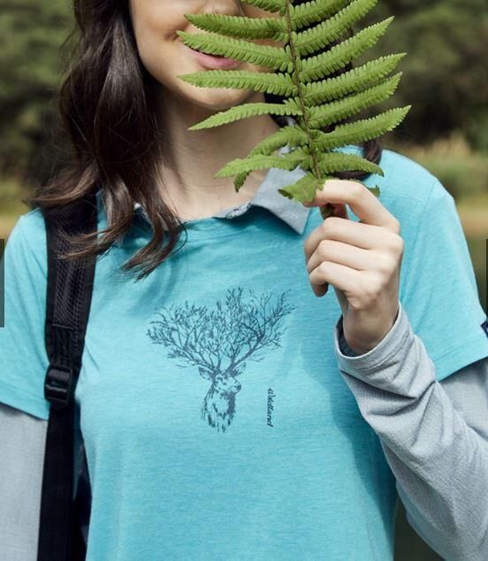 免運*【Wildland 荒野】女彈性圓領印花除臭抗菌上衣 0B01601 彈性透氣快乾/運動衣/短T恤/登山 露營/