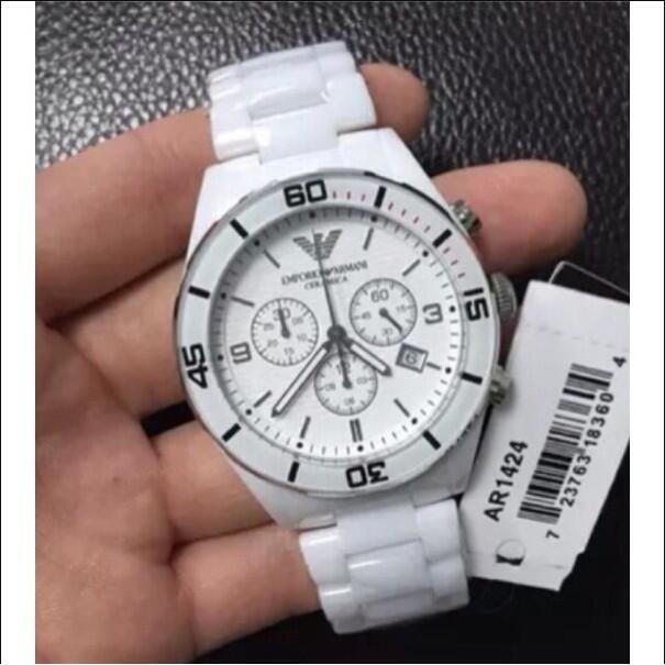 好誠信實拍 ARMANI 阿瑪尼 阿曼尼男錶AR1421 男錶AR1424 黑色陶瓷錶帶三眼計時腕錶 送調表器 | 露天市集 | 全台最大的 ...
