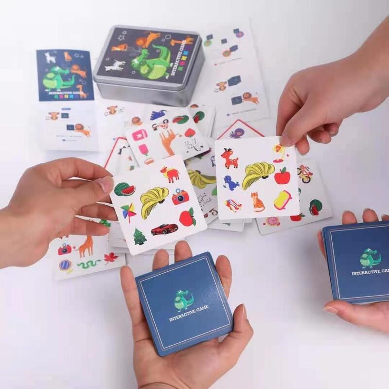 【親子遊戲】親子互動 益智玩具 桌遊 兒童瘋狂對對碰玩具動物配對卡片親子互動早教益智專注力思維訓練