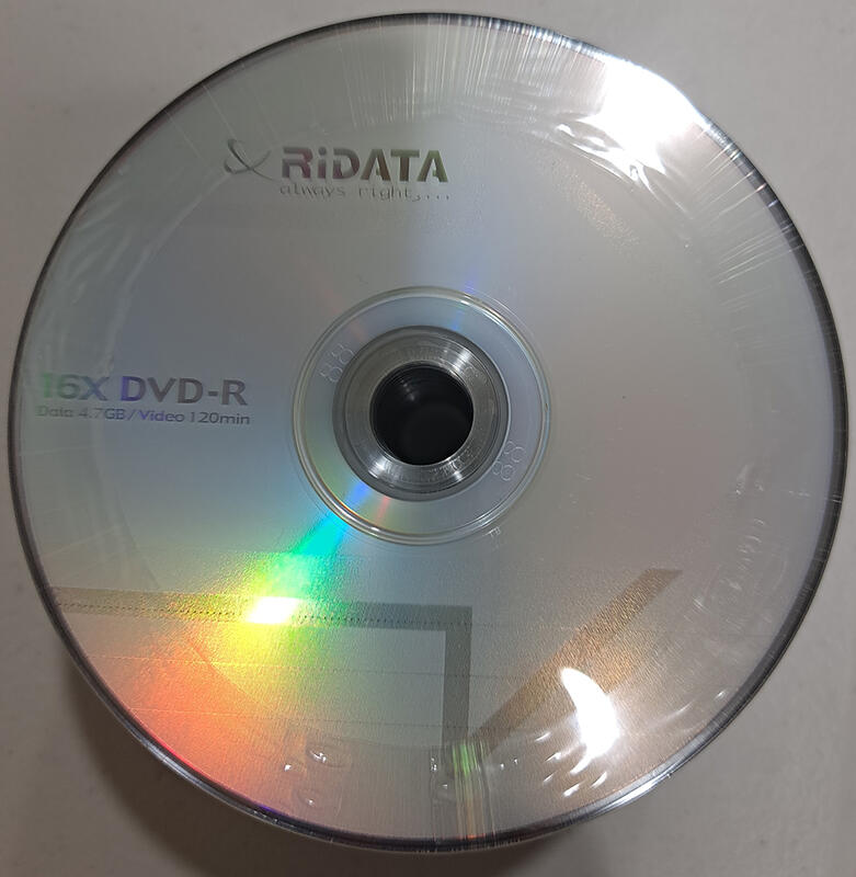 【空白光碟/空白片/燒錄片】RITEK錸德 DVD-R 16X 4.7GB (50片裝) 