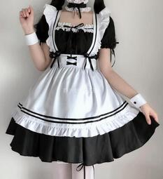 日本黑白色女僕裝女裝女僕裝大佬日常蘿莉女傭可愛lolita連衣裙大碼cos
