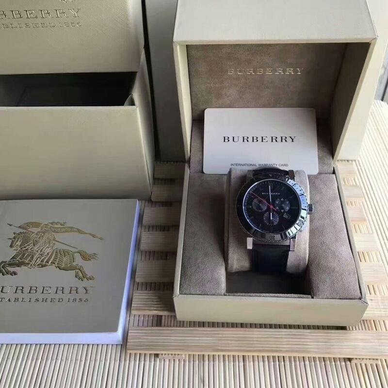 誠信好康代購Burberry戰馬手錶 Bu9384黑色皮帶計時日曆石英男錶BU9382 BU9383