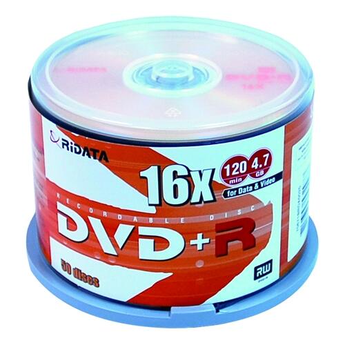 RIDATA 錸德 16X DVD+R/4.7G50片+布丁桶