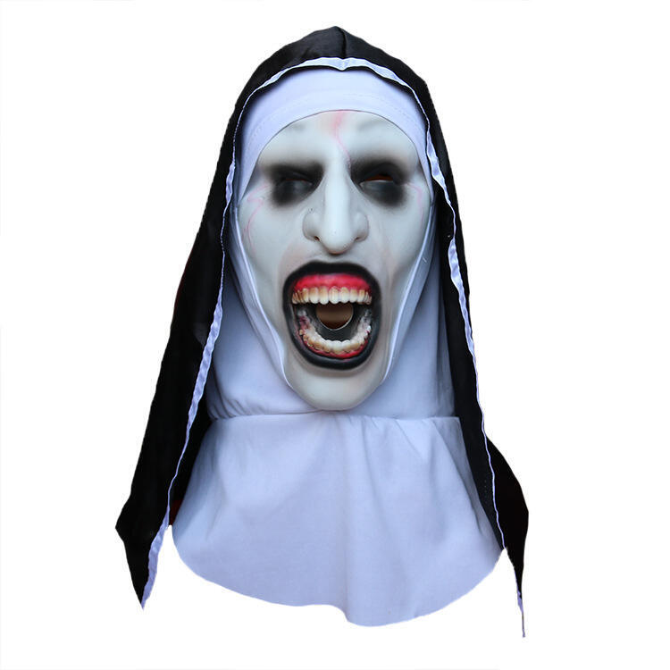 修女面具萬聖節招魂聖母瑪麗亞乳膠面具搞怪文化派對道具  超品質