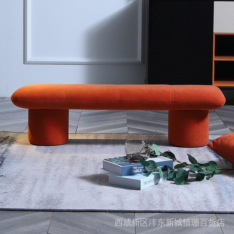 【💕 💕】北歐實木沙發凳設計師創意換鞋凳長板凳矮凳布藝可拆洗長條凳躺平