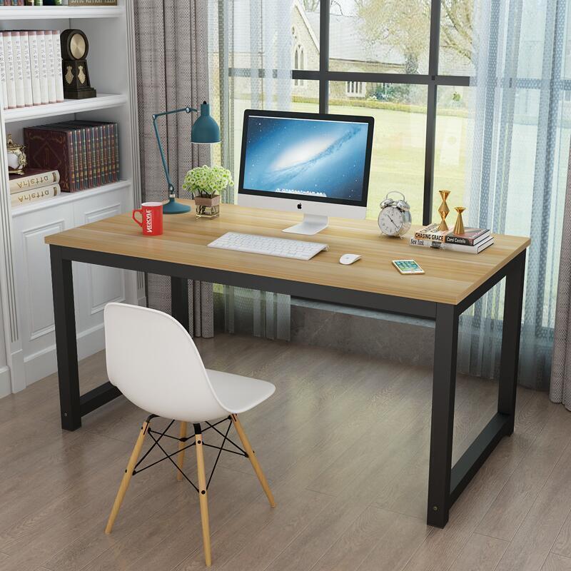 簡易鋼木電腦桌書桌時尚簡約雙人辦公桌臺式家用寫字臺定制