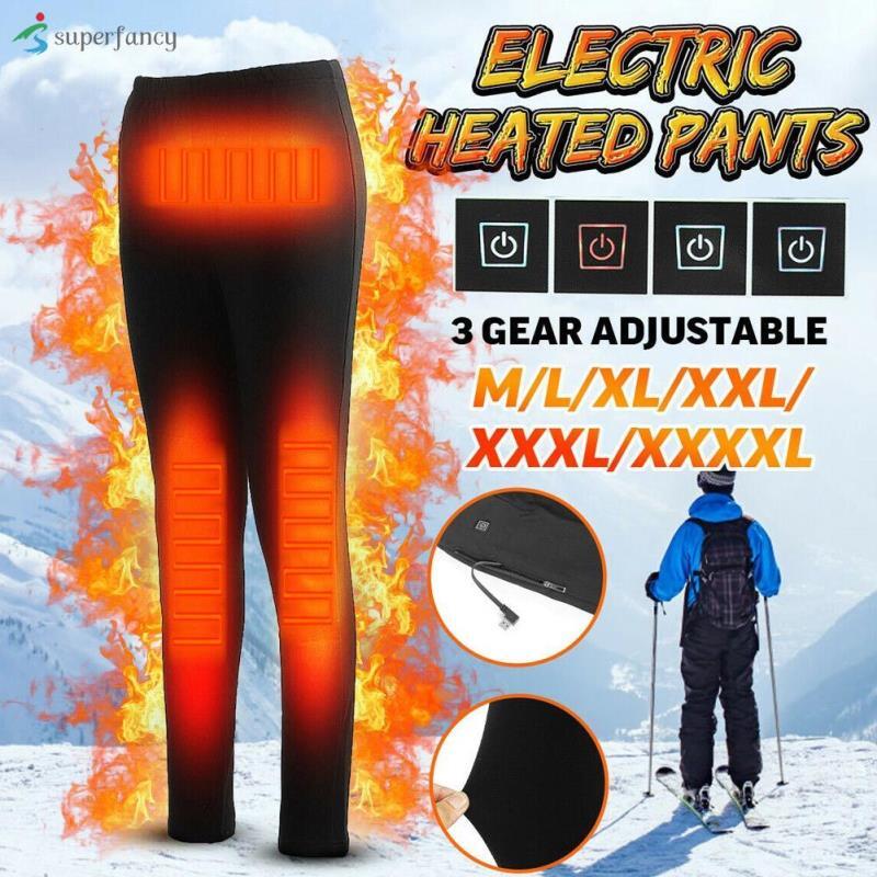 男女通用 Usb 電熱褲冬季保暖打底褲加熱彈性長褲