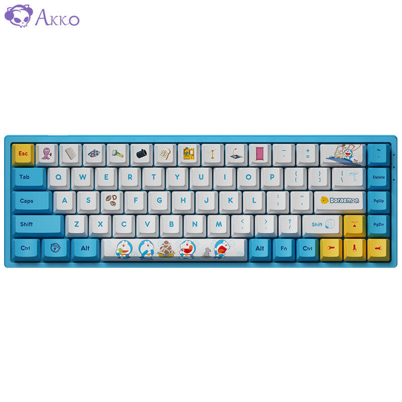 AKKO3068V2哆啦A夢 無線藍牙雙模5.0RGB 便攜筆記本辦公機械鍵盤